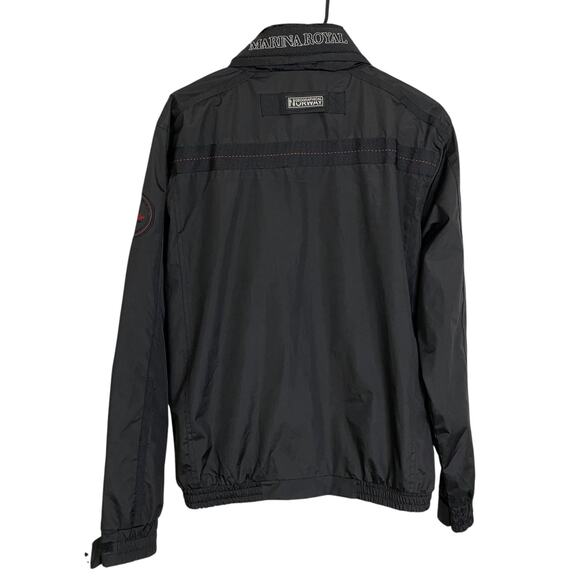 Geographical Norway Jacket Mens Size Medium Black Yacht Club Crew Maker Patches - Picture 2 of 13